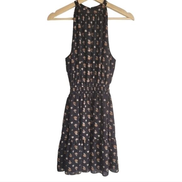 Wilfred Halter Style Black Floral Mini Dress XS - Picture 9 of 14